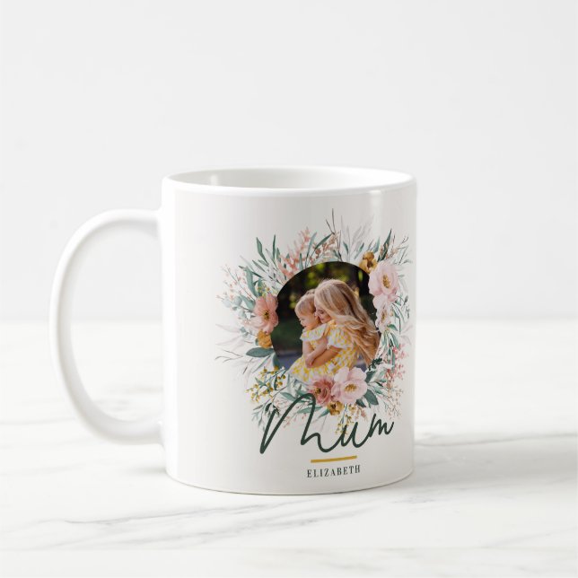 Geschenk Foto Aquarellmütter Tag Kaffeetasse (Links)