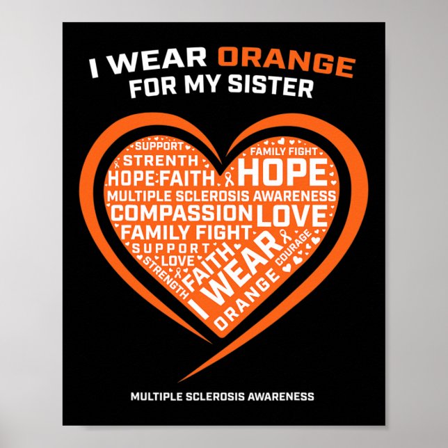 Geschenk Frau Apparel Orange Schwester Multiple Sk Poster (Vorne)