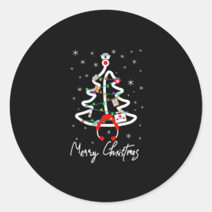Geschenk  Frohe Weihnachten Weihnachtsbaume Runder Aufkleber