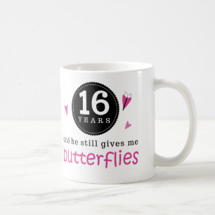 Geschenk für 16. Hochzeitstag-Schmetterling Kaffeetasse