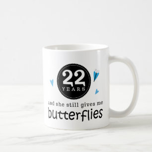 Geschenk für 22. Hochzeitstag-Schmetterling Kaffeetasse