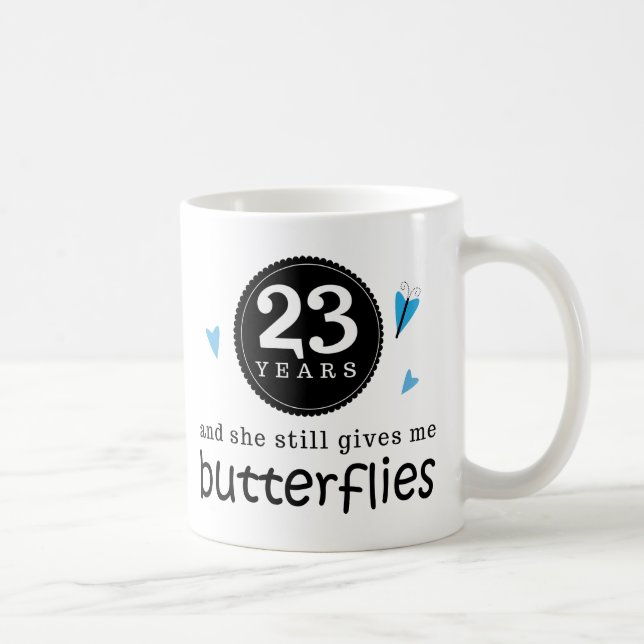 Geschenk für 23. Hochzeitstag-Schmetterling Tasse (Rechts)