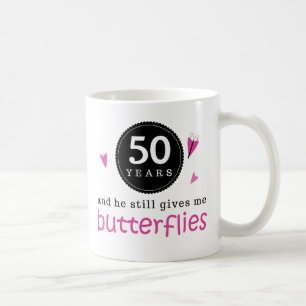 Geschenk für 50. Hochzeitstag-Schmetterling Kaffeetasse