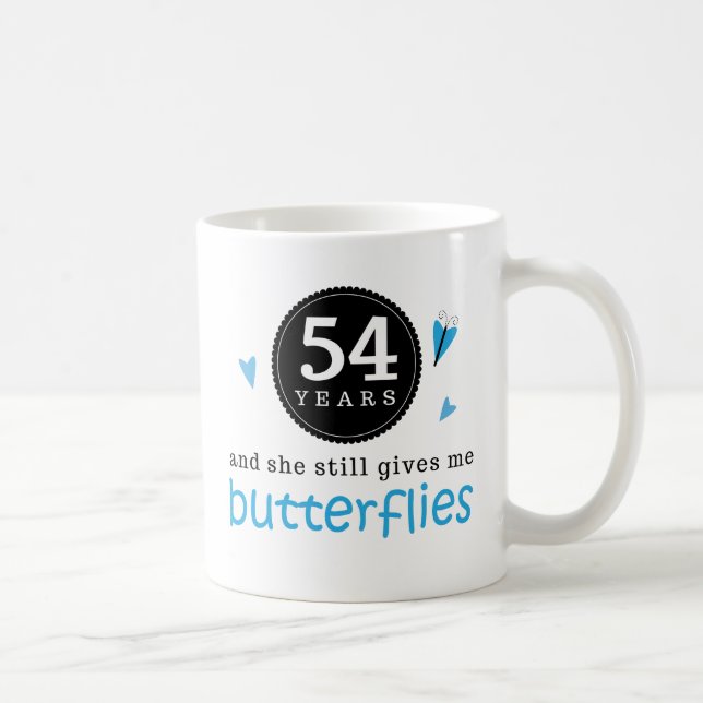 Geschenk für 54. Hochzeitstag-Schmetterling Tasse (Rechts)