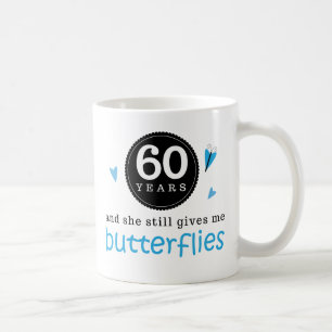Geschenk für 60. Hochzeitstag-Schmetterling Kaffeetasse