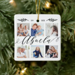Geschenk für Abuela | Entenkinder - FotoCollage Keramikornament<br><div class="desc">Schicke ein wunderschönes personalisiertes Geschenk an deine Oma (Abuela), das sie für immer lieben wird. Spezielle personalisierte Enkel Foto Collage Ornament zur Anzeige Ihrer eigenen speziellen Fotos und Erinnerungen Familie. Unser Design zeichnet sich durch ein einfaches 6-Foto-Collage Grid-Design mit "Abuela" aus, das in einem schönen, handgeschriebenen schwarzen Skriptstil entworfen wurde....</div>