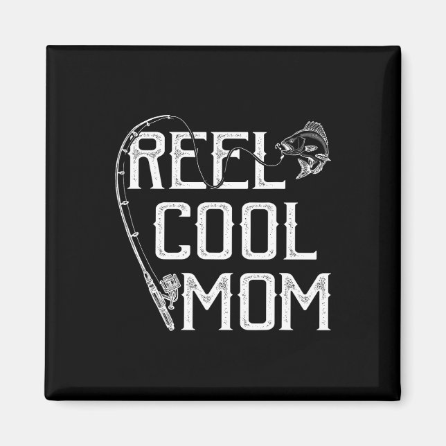 Geschenk für Angelfreunde: Coole Mutter Angelrute  Magnet (Vorne)