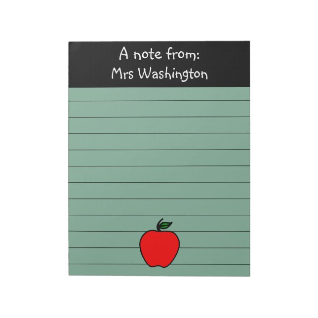 Geschenk für Apple Notepad-Apple-Schullehrer Notizblock (Rotiert)