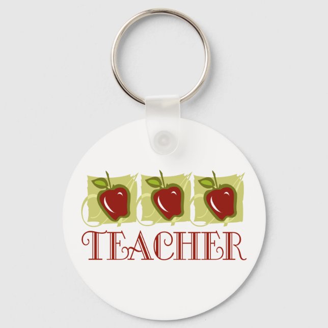 Geschenk für Apple Teacher School Schlüsselanhänger (Vorderseite)