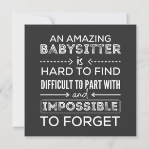 Geschenk für Babysitter, Babysitter-Geschenk Einladung