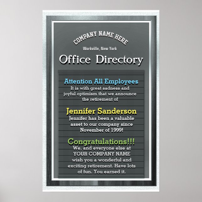 Geschenk für benutzerdefinierte Altersvorsorge Poster (Vorne)