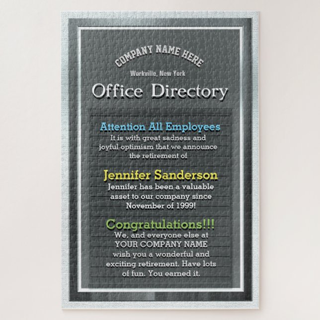 Geschenk für benutzerdefinierte Altersvorsorge  Puzzle (Vertikal)