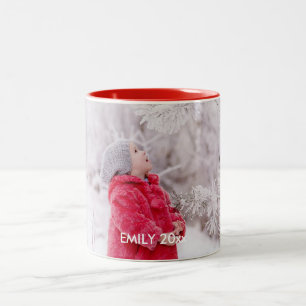 Geschenk für benutzerdefinierte Foto-Tasse Weiße Zweifarbige Tasse