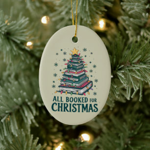 Geschenk für Bibliothekar Liebhaber, Weihnachten, Keramik Ornament