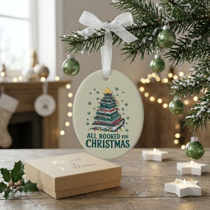 Geschenk für Bibliothekar Liebhaber, Weihnachten, Keramik Ornament