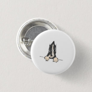 Geschenk für Border Collie-Welpen-Spitzel Button