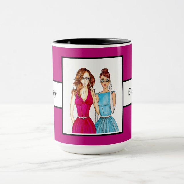 Geschenk für Bridesmaids Violet Ringer 15oz Tasse (Zentrum)