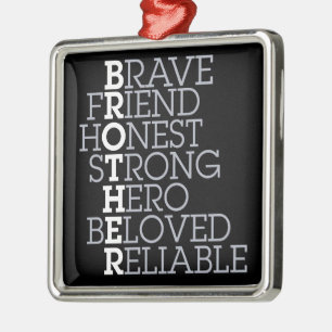 Geschenk für Bruder Silbernes Ornament