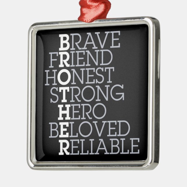 Geschenk für Bruder Silbernes Ornament (Links)