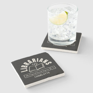 Geschenk für Bücherliebhaber Lustiger Bibliothekar Steinuntersetzer