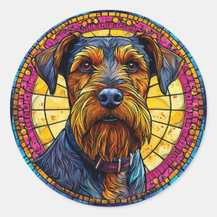 Geschenk für Cartoon-Hundefreunde, künstlerischer  Runder Aufkleber