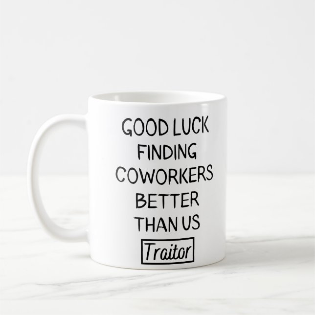 Geschenk für Coworker Abfahrt, Geschenk Kaffeetasse (Links)