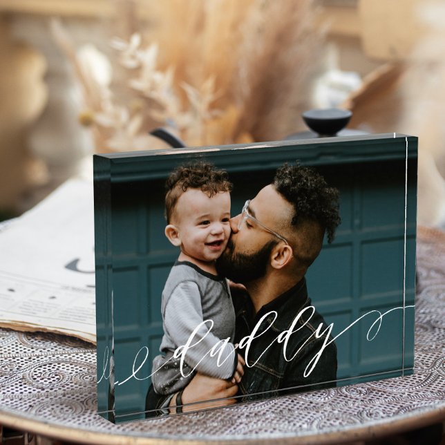 Geschenk für Daddy | Daddy Script Calligraphy Keep Fotoblock (Von Creator hochgeladen)