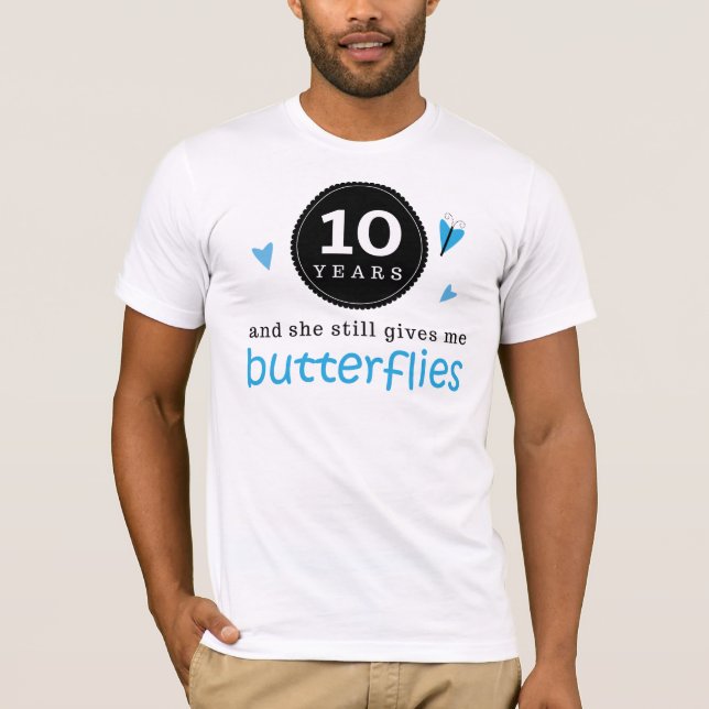 Geschenk für den 10. Hochzeitstag Schmetterling T-Shirt (Vorderseite)