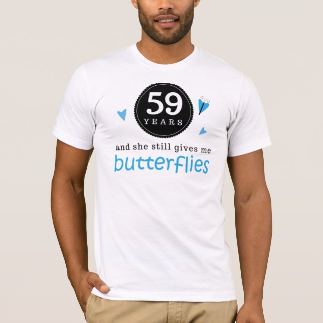 Geschenk für den 58. Hochzeitstag Schmetterling T-Shirt (Vorderseite)