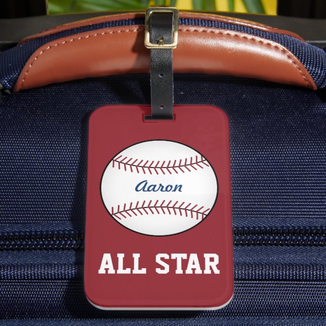 Geschenk für den benutzerdefinierten Baseball-Gepä Gepäckanhänger (Vorderseite Insitu 2)