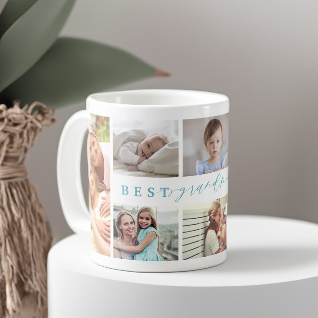 Geschenk für die beste Foto-Collage der Oma-Famili Kaffeetasse (Gift For Best Grandma Ever Family Photo Collage Coffee Mug)