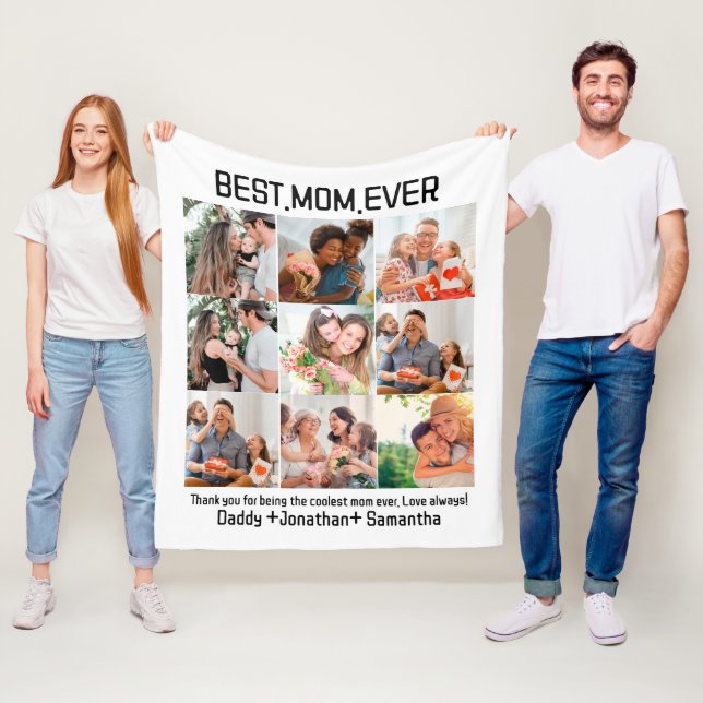 Geschenk für die beste Mama je FotoCollage Fleecedecke (Beispiel)