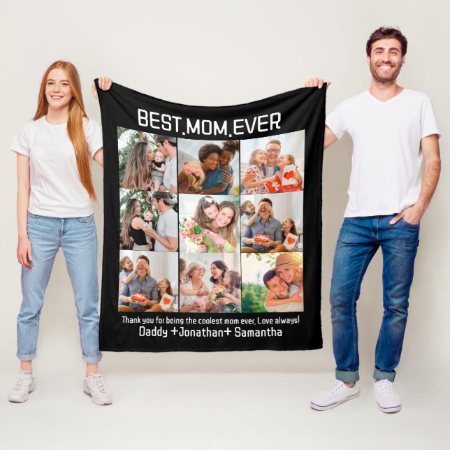 Geschenk für die beste Mama je FotoCollage Fleecedecke (Beispiel)