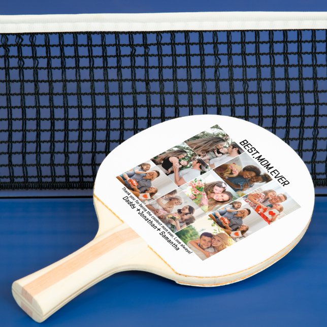 Geschenk für die beste Mama je FotoCollage Tischtennis Schläger (InSitu)