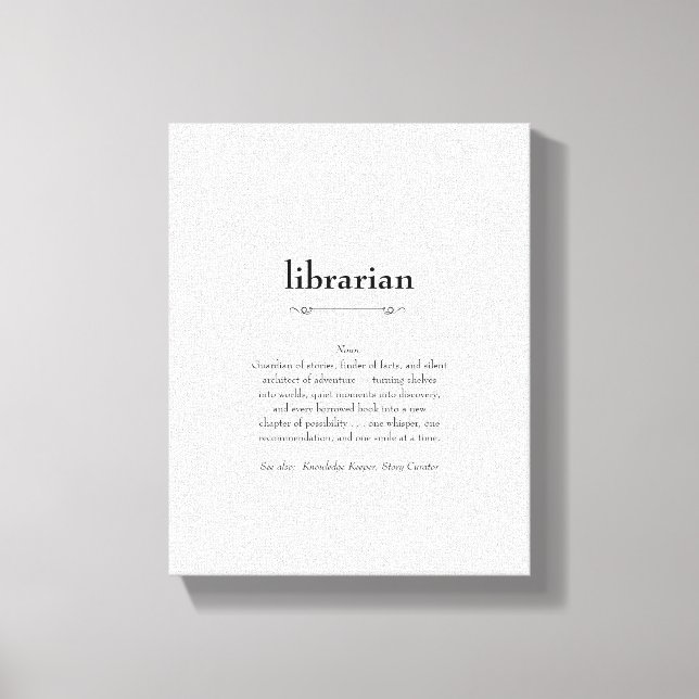 Geschenk für die Definition von Bibliotheken Leinwanddruck (Vorderseite)