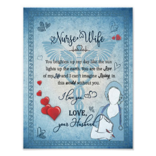 Geschenk für die Ehefrau  Schreiben von Husband an Fotodruck