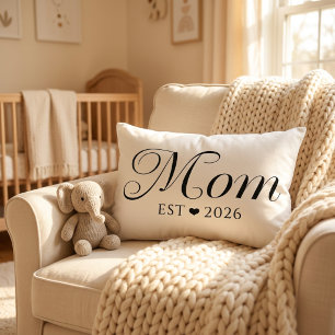Geschenk für die neue Mama in Schwarz-Weiß Dekokissen