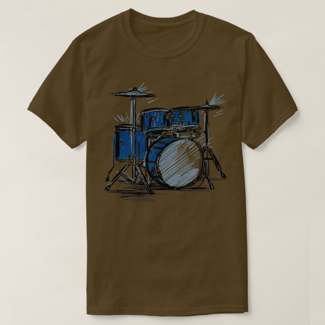 Geschenk für Drummer Zeichnend Trommeln  T-Shirt (Design vorne)