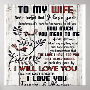 Geschenk für Ehefrau   Zu meiner Ehefrau Liebesbri Poster