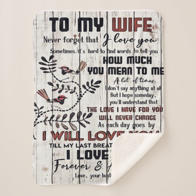 Geschenk für Ehefrau | Zu meiner Ehefrau Liebesbri Sherpadecke (Vorderseite)