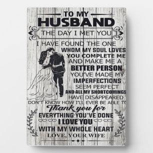 Geschenk für Ehemann Mein Ehemann bester Geschen Fotoplatte