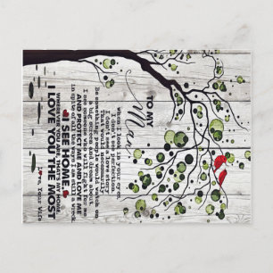 Geschenk für Ehemann Mein Mann liebt den Brief Ankündigungspostkarte