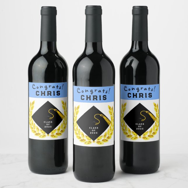 Geschenk für eine Graduierungspartei Weinetikett (Flaschen)