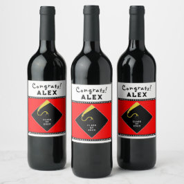 Geschenk für eine Graduierungspartei Weinetikett
