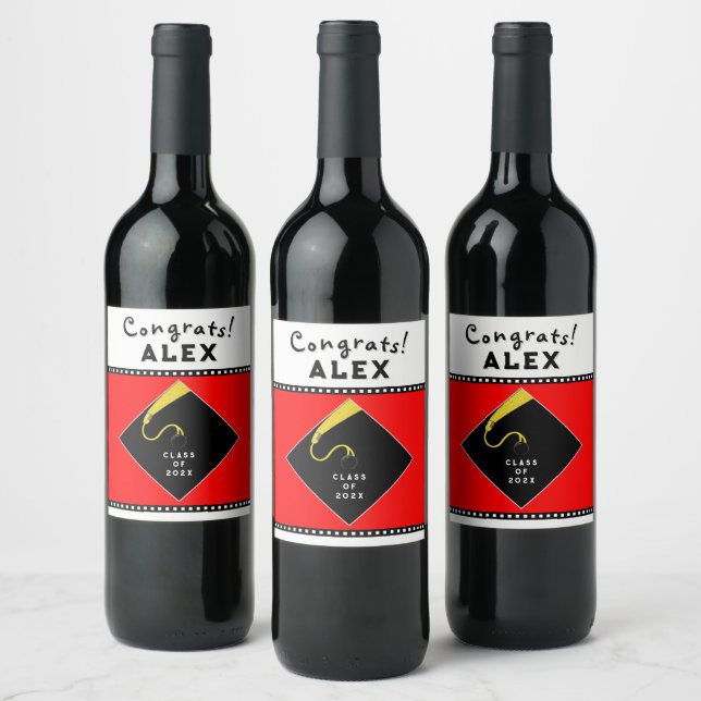 Geschenk für eine Graduierungspartei Weinetikett (Flaschen)
