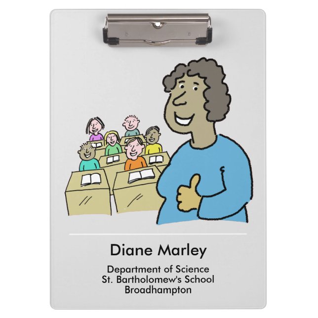 Geschenk für eine schwarze Weibliche Lehrerin. Leh Klemmbrett (Vorderseite)