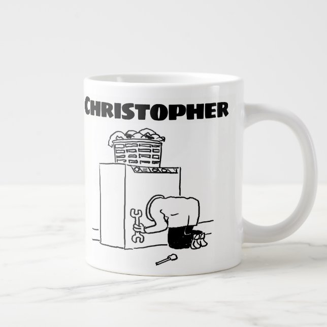 Geschenk für eine Waschmaschinenreparatur mit Name Jumbo-Tasse (Rechts)
