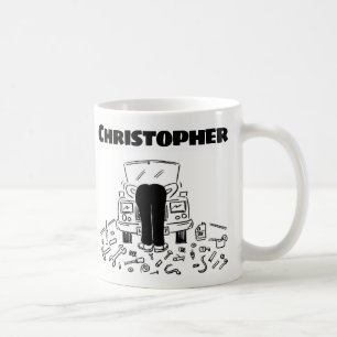 Geschenk für einen Automechaniker mit Name Kaffeem Kaffeetasse