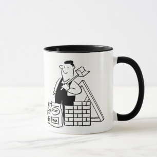 Geschenk für einen Builder. Cartoon-Illustration a Tasse
