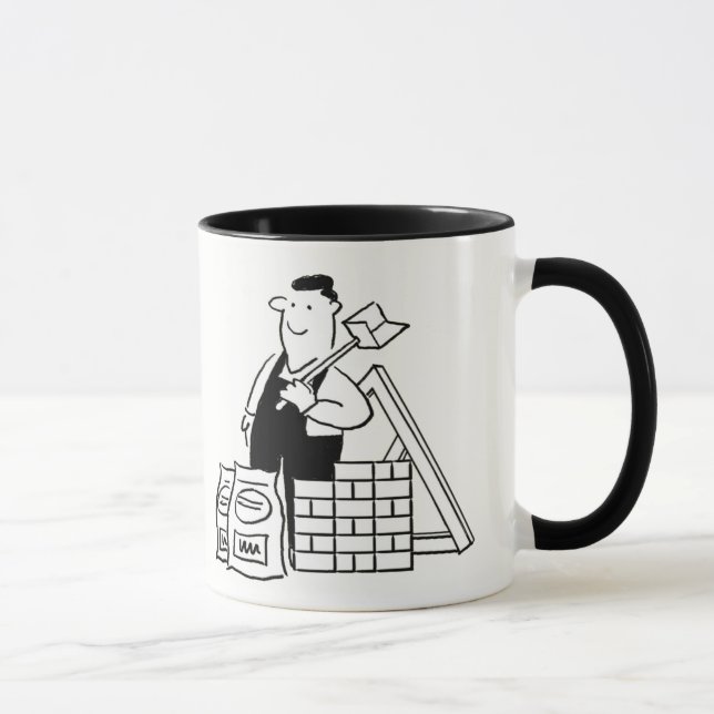 Geschenk für einen Builder. Cartoon-Illustration a Tasse (Rechts)